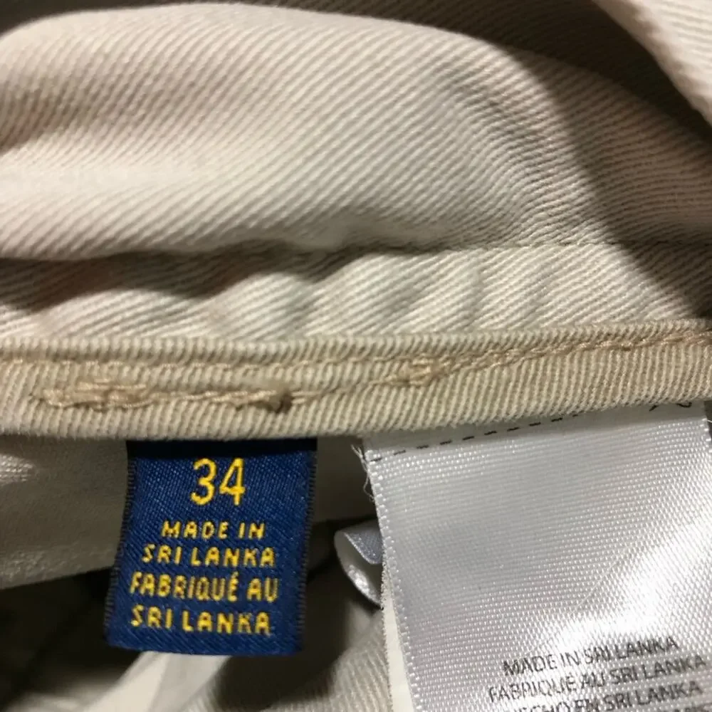 Polo Ralph Lauren mens classic chino cargo shorts 34 light khaki preppy classic